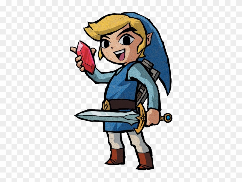 Link Holding A Rupee - Legend Of Zelda Four Swords #508085