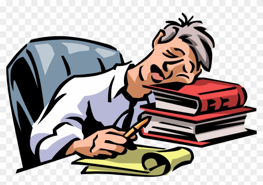 Vector Illustration Of Exhausted, Overworked, Underappreciated - Tired Office Worker #508374