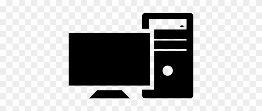 Desktop Computer Monitor And Cpu Vector - Computadora De Escritorio Icono #508473