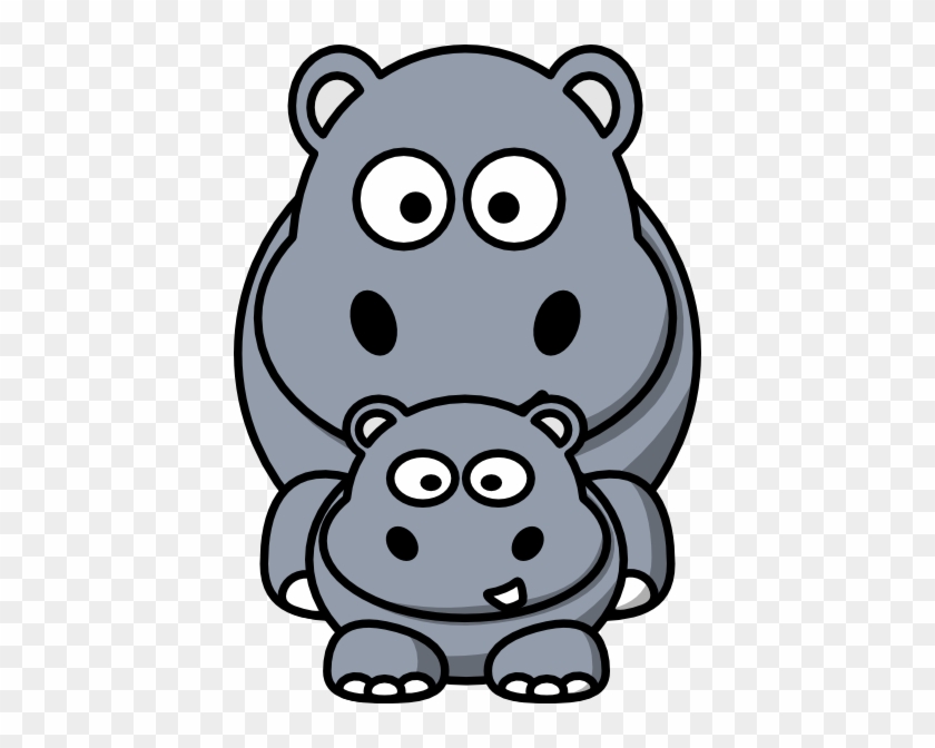 Hippo Mom Clip Art At Clker - Cartoon Hippopotamus Throw Blanket #508505