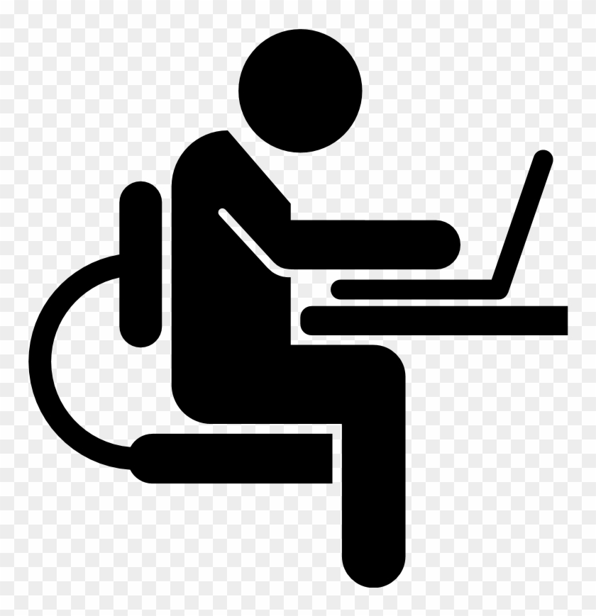 Computer Worker On Side View Vector - Computer Worker Icon #508522