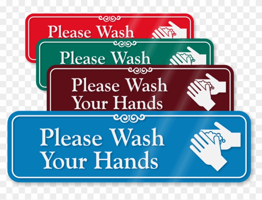 Hand Washing Signs - Mydoorsign Please Wash Your Hands Vertical Label 5 #508679