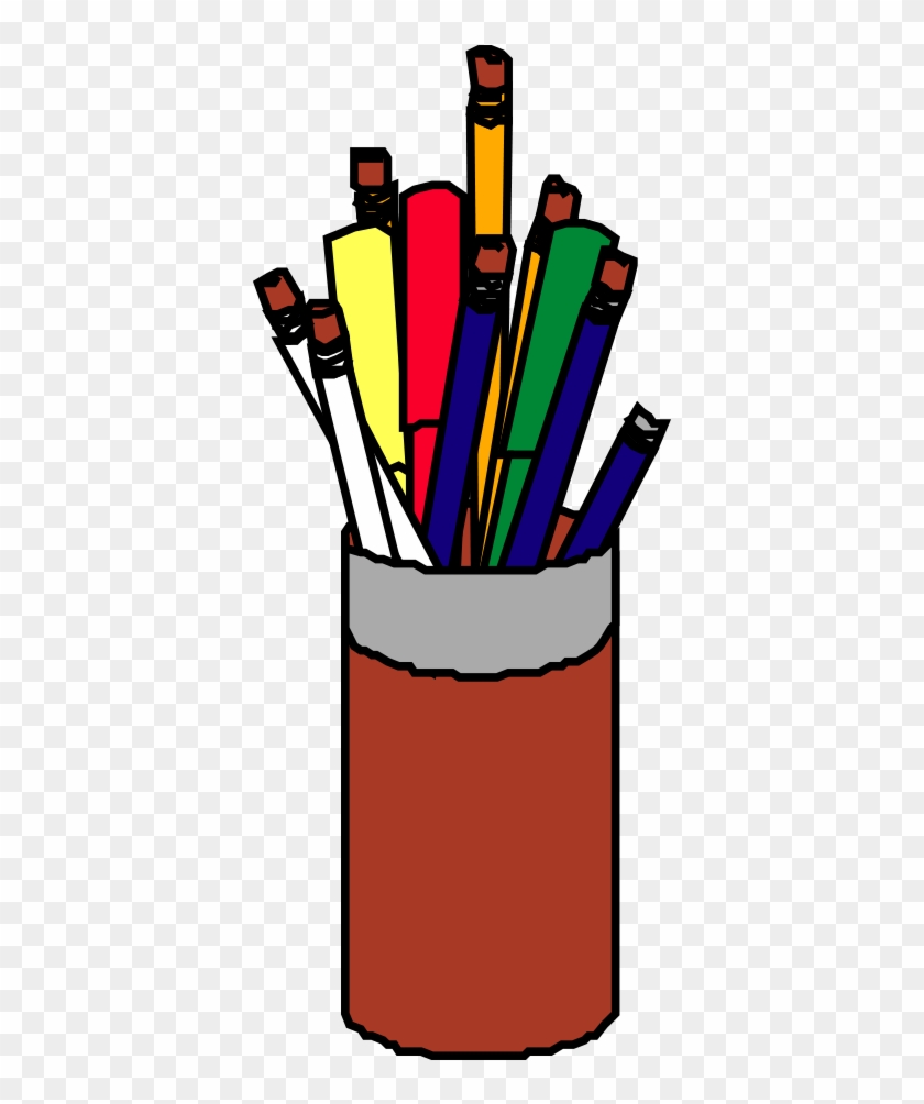 Pen Brush Pot Red Clip Art - Brush Pot #508972