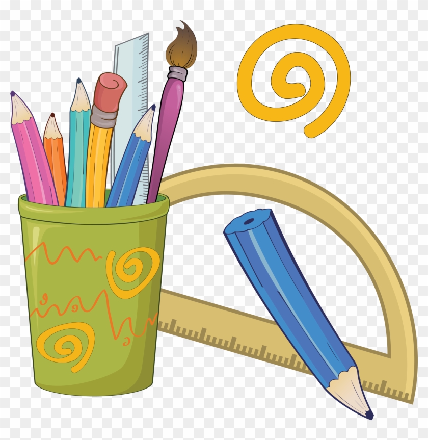 Colored Pencil Drawing Stationery Clip Art - Pencil And Crayons Clip Art #509092