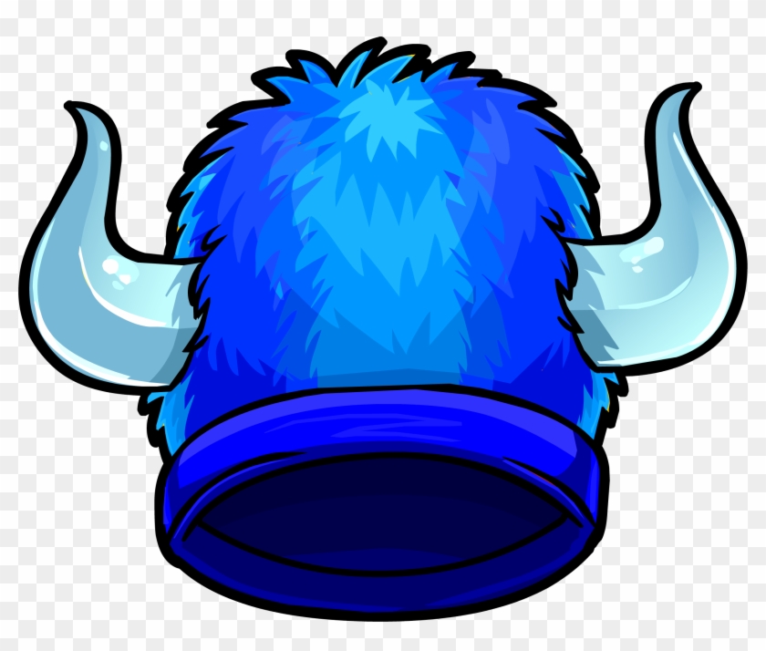 Bluefuzzyvikinghat - Club Penguin Blue Viking Helmet #509123