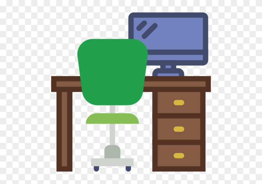 Office, Table, Studio, Chair, Desk, Furniture, Furniture - Office Desk Icon Png #509146