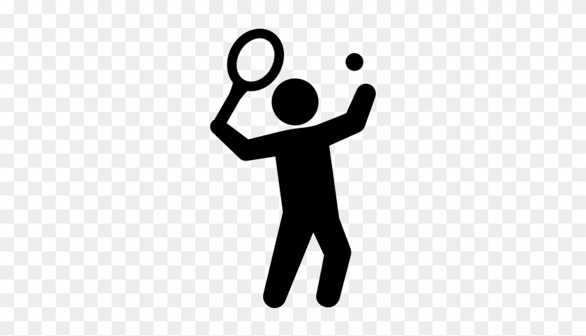 Tennis Player With Racket Vector - Tennis Player Icon Png #509264