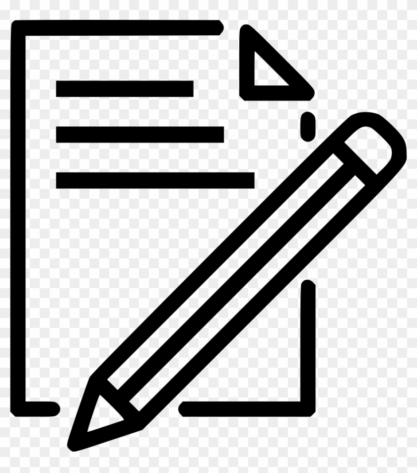 Document Paper Write Pencil Pen Drawing Svg Png Icon - Pencil And Paper Icon #509430