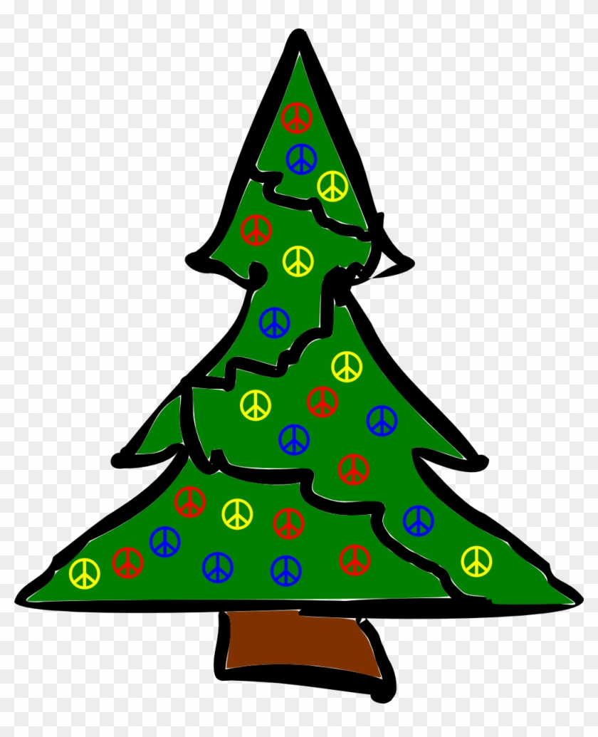 Rough Xmas Tree Christmas Peace Symbol Sign Coloring - Christmas Motifs Free #509508