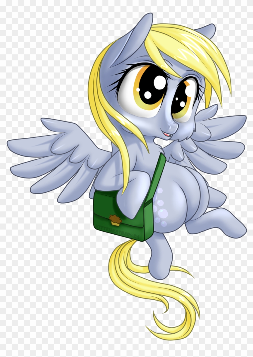 Kittehkatbar, Chibi, Derpy Hooves, Female, Mailbag, - Cartoon #509576