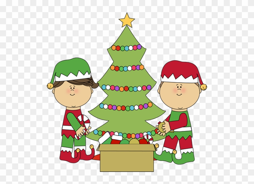 Thursday, January 1st For New Years Day From Our Family - Elves Decorating Christmas Tree #509681