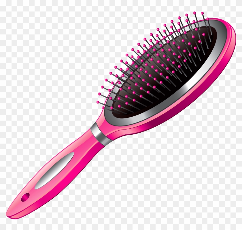 Pink Clipart Hair Brush - Hairbrush Clipart #509971