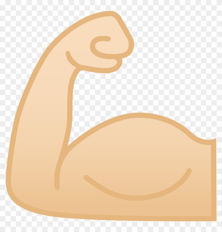 Flexed Biceps Light Skin Tone Icon - Illustration #510174