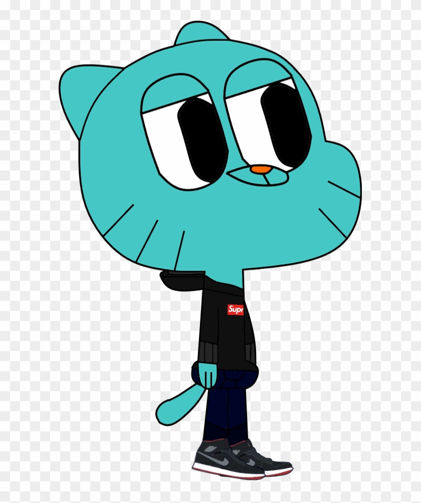 Gumball Watterson Chilling In His Aj1s By Baldurbapeboy - The Amazing World Of Gumball #510204