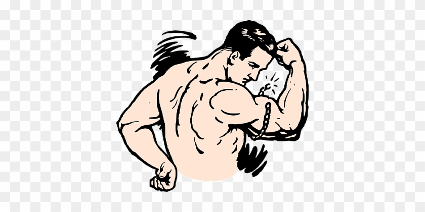 Muscles Strong Man Bodybuilder Flex Biceps - Muscular Clip Art #510270