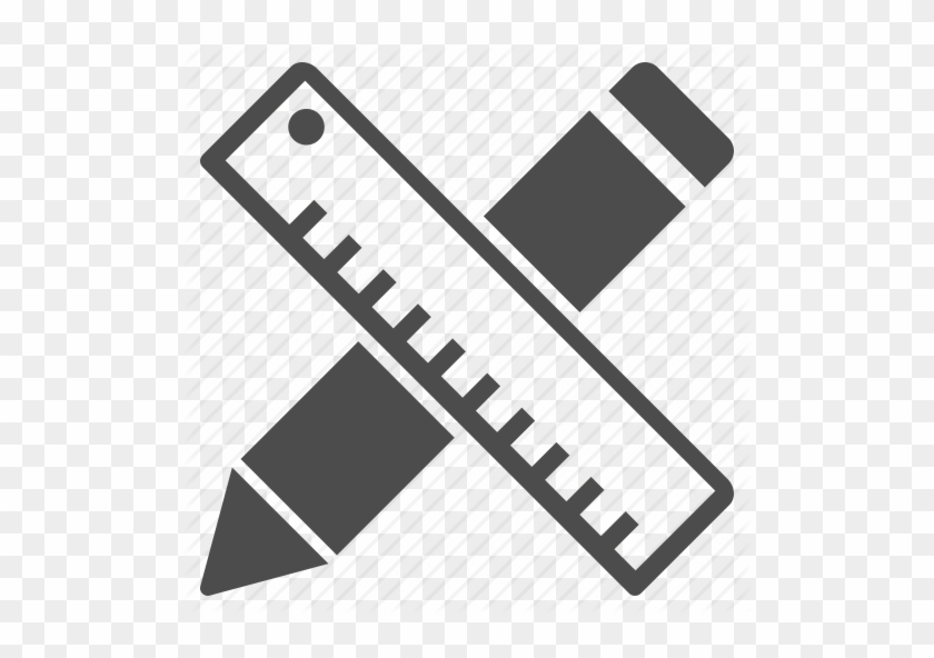 Ruler And Pencil Cross, Ios 7 Interface Symbol Icons - Pencil And Ruler Icon Png #510680