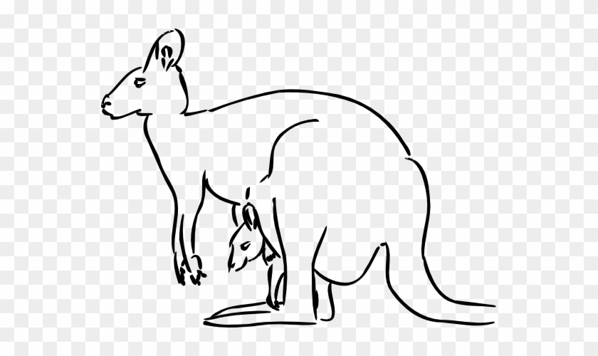 Kangaroo Clipart Black And White - Kangaroo Black And White Clipart #510806