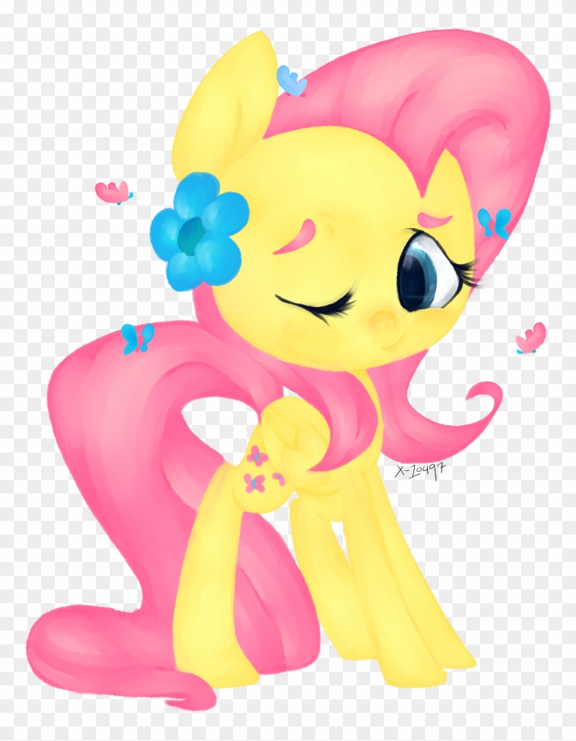 Butterfly, Flower, Flower In Hair, Fluttershy, Folded - Cartoon #511179