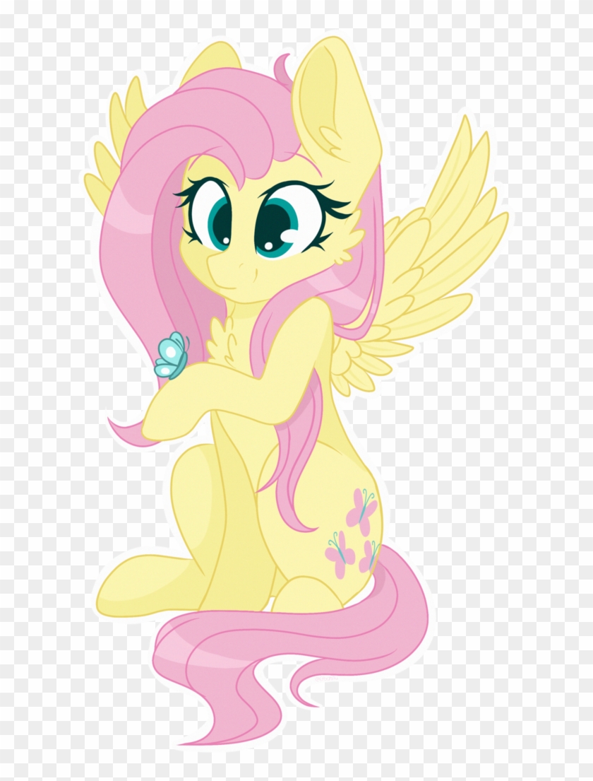 Epochaii, Butterfly, Chest Fluff, Cute, Fluttershy, - Cartoon #511189