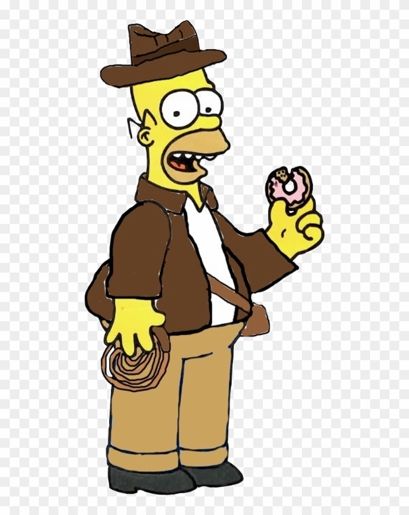 Indiana Jones Clipart Simpsons - Homer Simpson Eating A Donut #511275