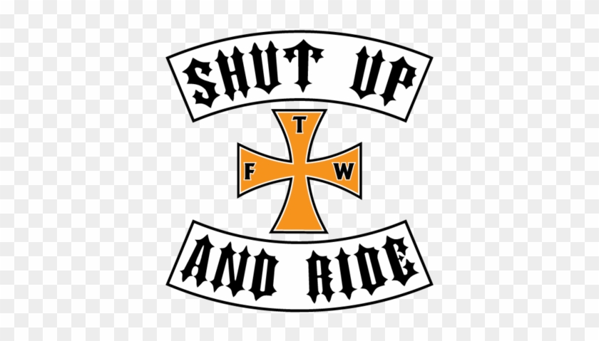 Shut Up And Ride Backprint T-shirt - Shut Up And Ride Cross Motorcycle Enthusiast Biker #511337