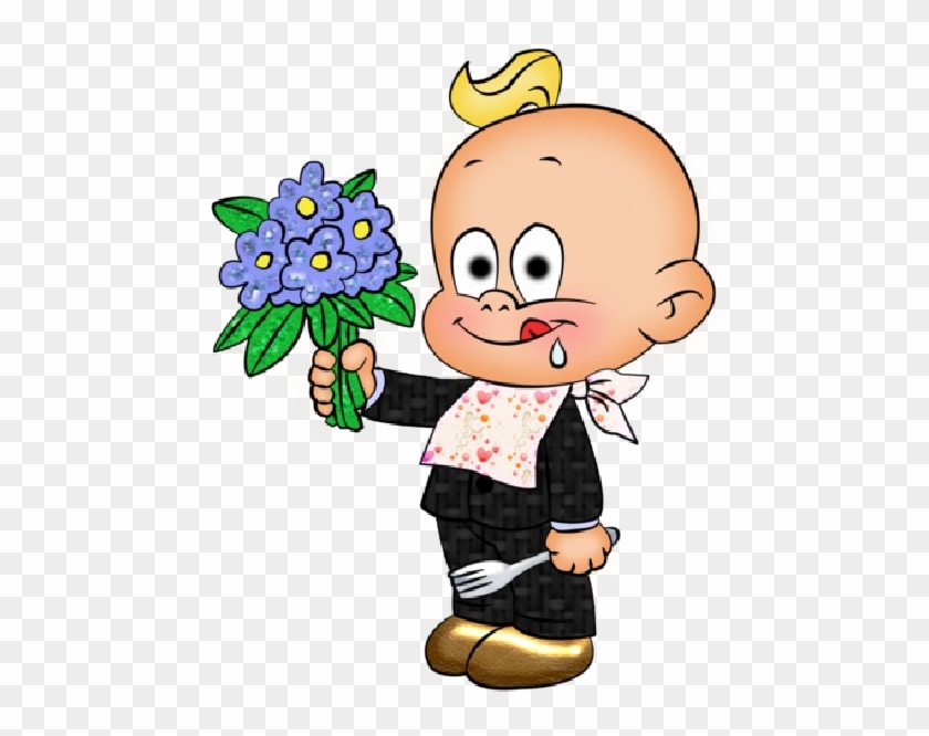 Cute Baby With Flowers Cartoon Clip Art Images Are - Карапузы Пнг #511860
