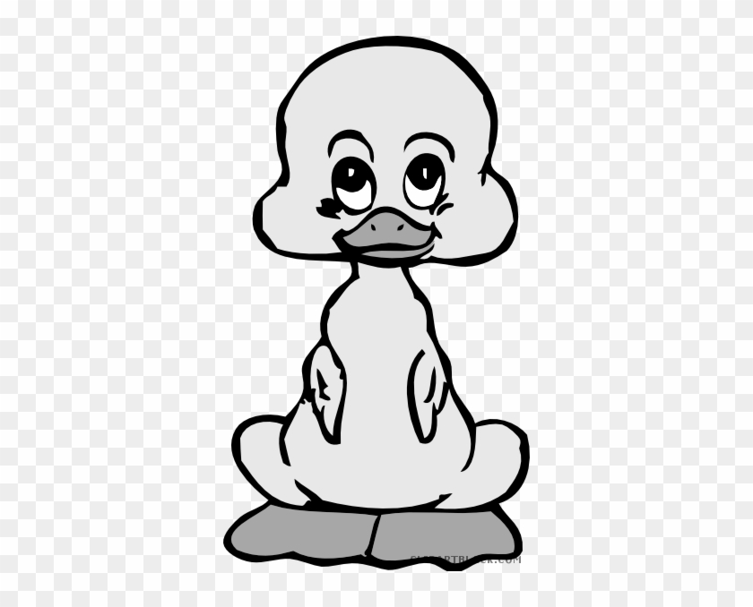 Baby Duck Animal Free Black White Clipart Images Clipartblack - Huggable Baby Duck Ornament (round) #511965