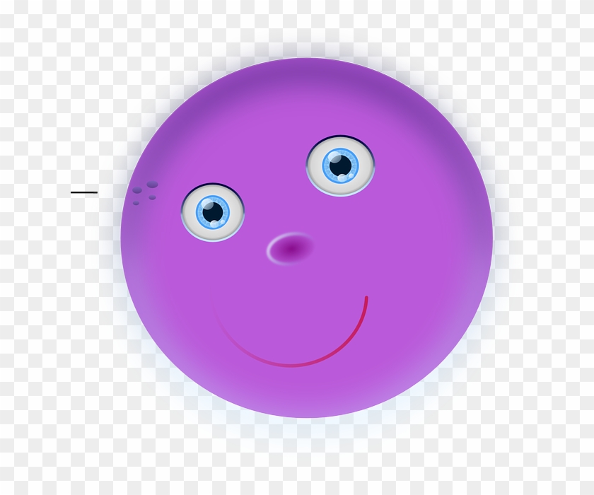Eyes, Faces, Face, Cartoon, Purple, Round, Smiley - Purple Smiley Face #512048
