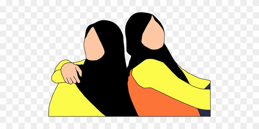 Friends, Back To Back, Hijab, Muslima - Islam #513520