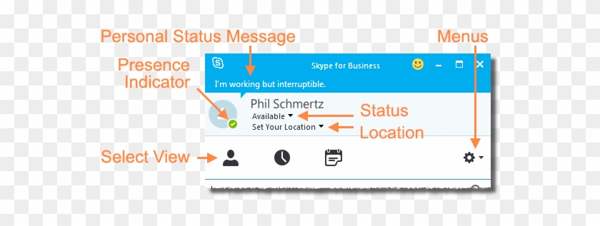 The Skype For Business Home Screen Displays A Lot Of - Skype For Business Status Message #513574