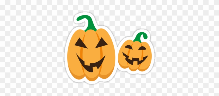 Fun Halloween Sticker Featuring Two Cute Cartoon Jack - Jack-o'-lantern #513846