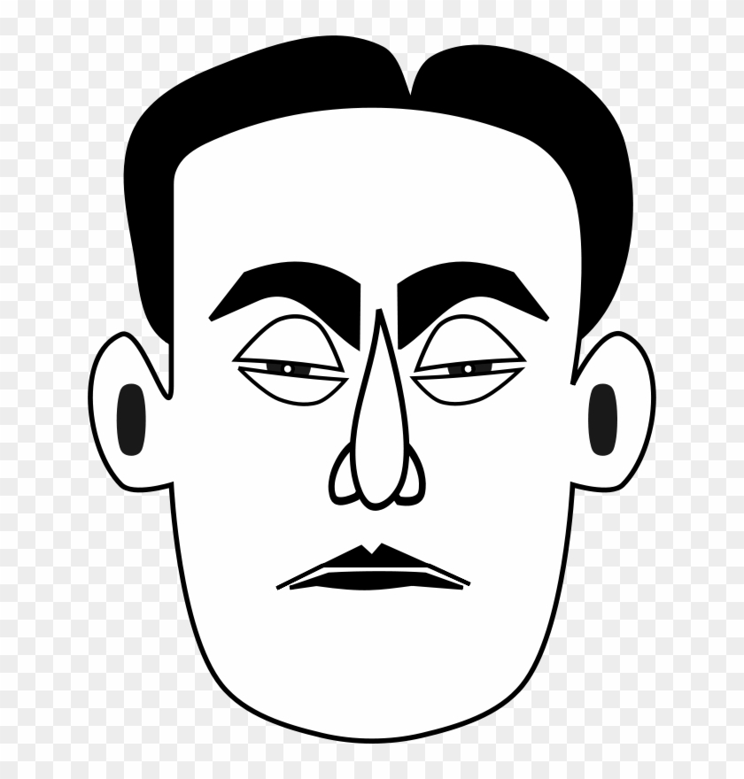 Black And White Sad Man Clipart #514084