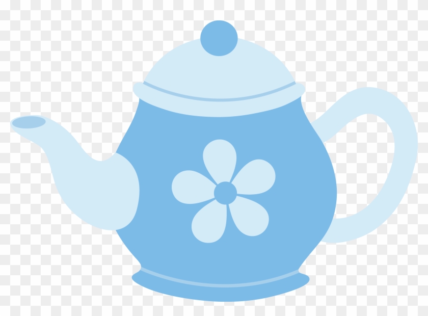 Blue Teapot With Flower - Blue Tea Pot Clip Art #514306