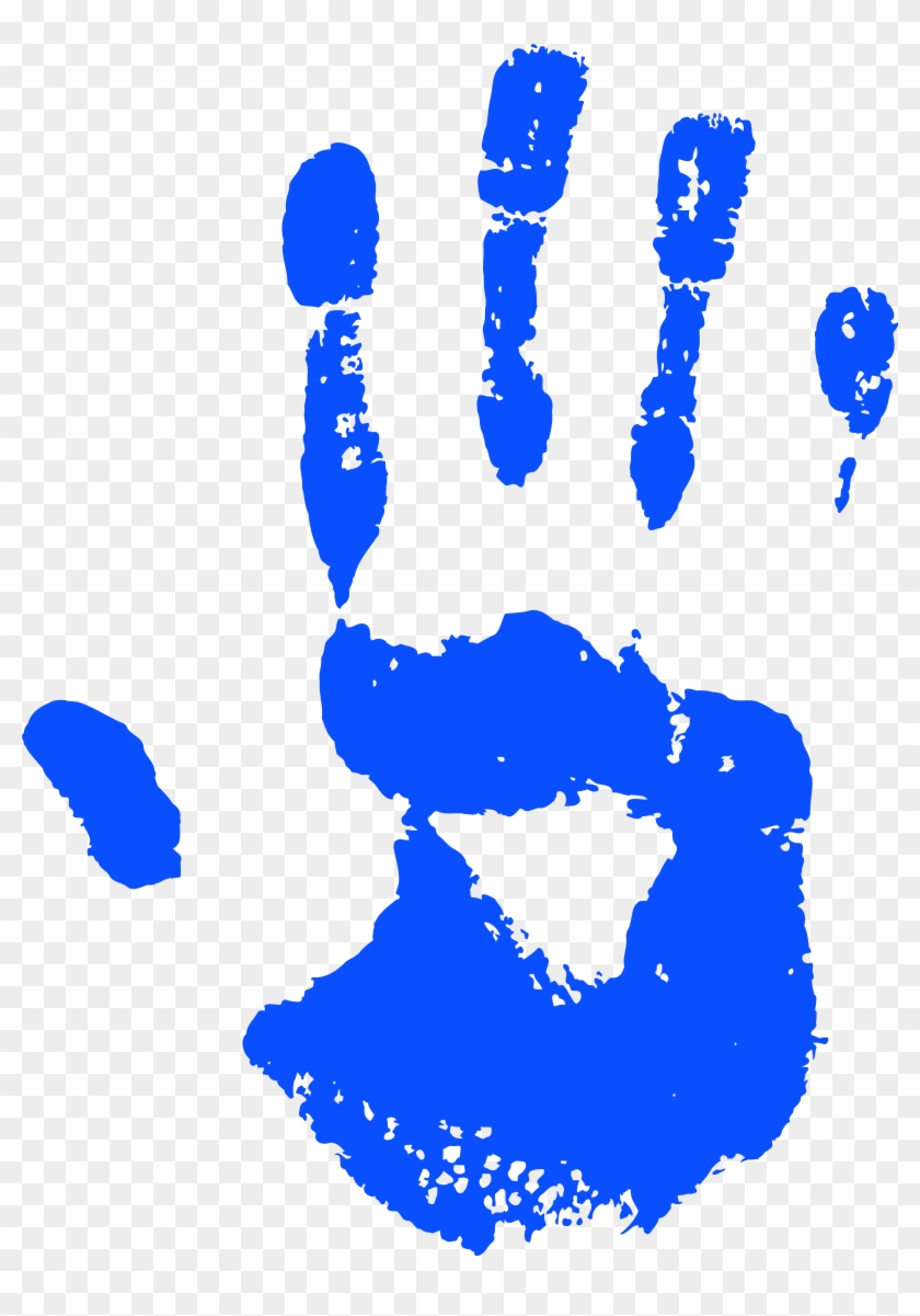 Blue Handprint Free Png Clip Art Image - Handprint Png #514369