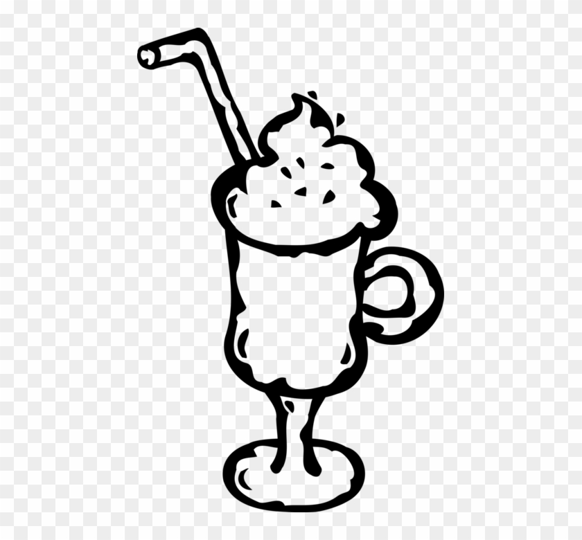Vector Illustration Of Dessert Milkshake Drink With - Illustration #515343