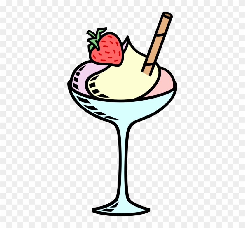 Vector Illustration Of Gelato Ice Cream Or Frozen Yogurt - Strawberry Mousse Clipart #515368