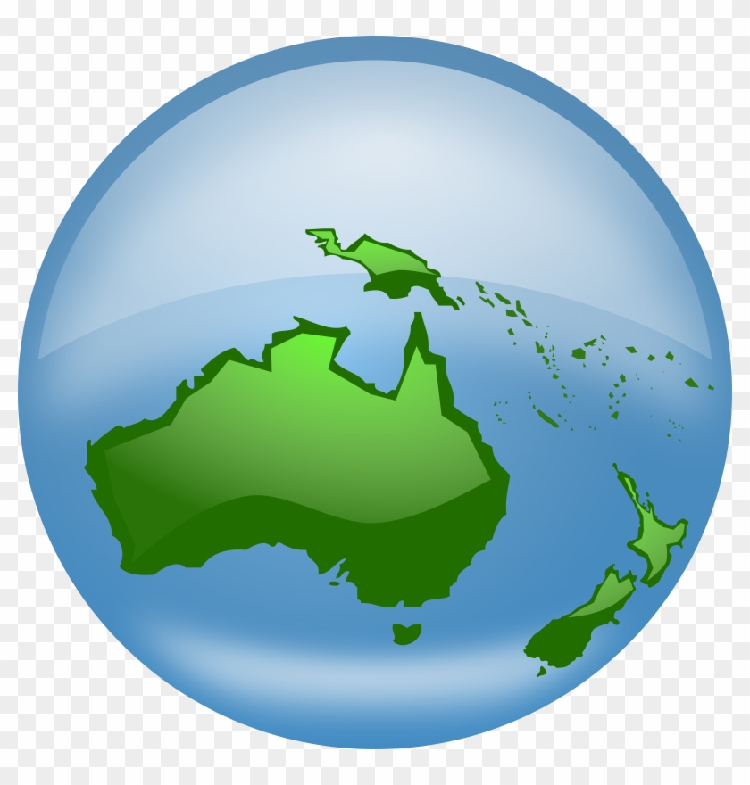 New Zealand Clipart New Zealand Map Clipart - Australia Globe Clipart #515602