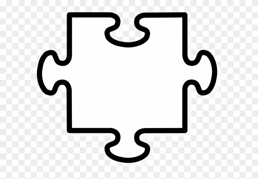 White Jigsaw Piece Clip Art At Clker Com Vector Clip - Jigsaw Piece Black And White #516652