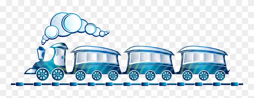 Cartoon Trains - Blue Train Clipart #516704