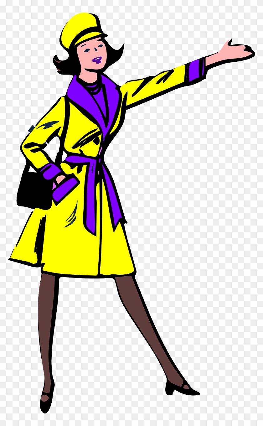 Mademoiselle Young Woman Elegant Transparent Image - Girl In A Coat Clipart #516724