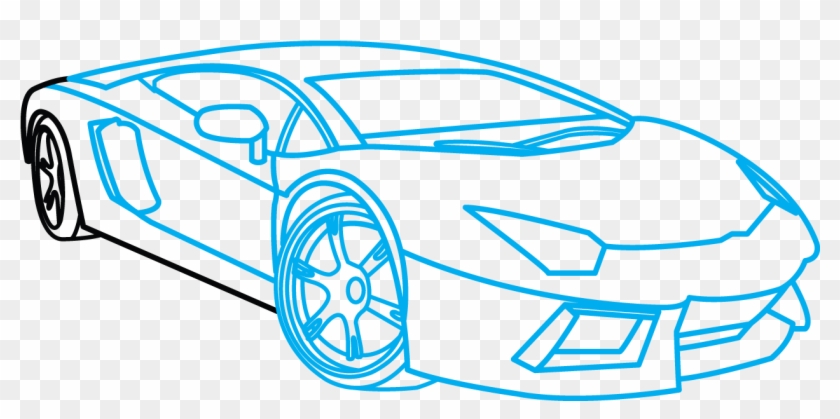 How To Draw Lamborghini Aventador, A Car, Easy Step - Lamborghini #516770