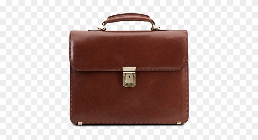 Classic Small Briefcase Cognac Leather - Briefcase #516783