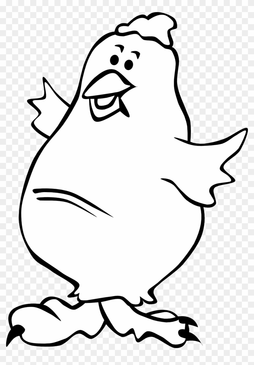 Chick Black White Line Art Coloring Book Colouring - Royalty-free #516798