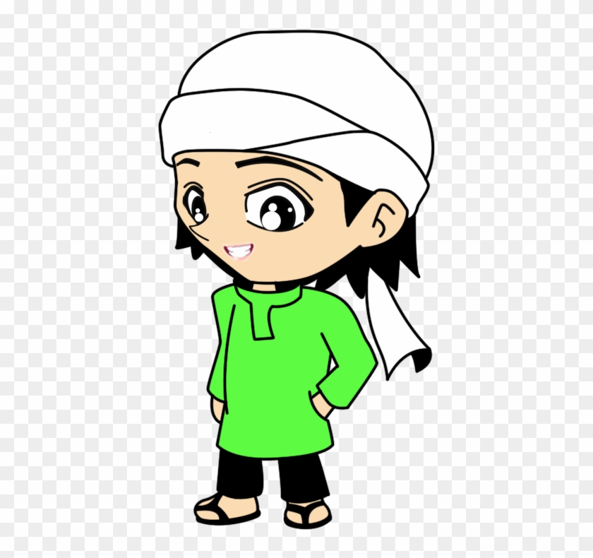 Doodle Muslim Berserban Berbaju Hijau Arghh So Handsome - Orang Pakai Serban Kartun #516899