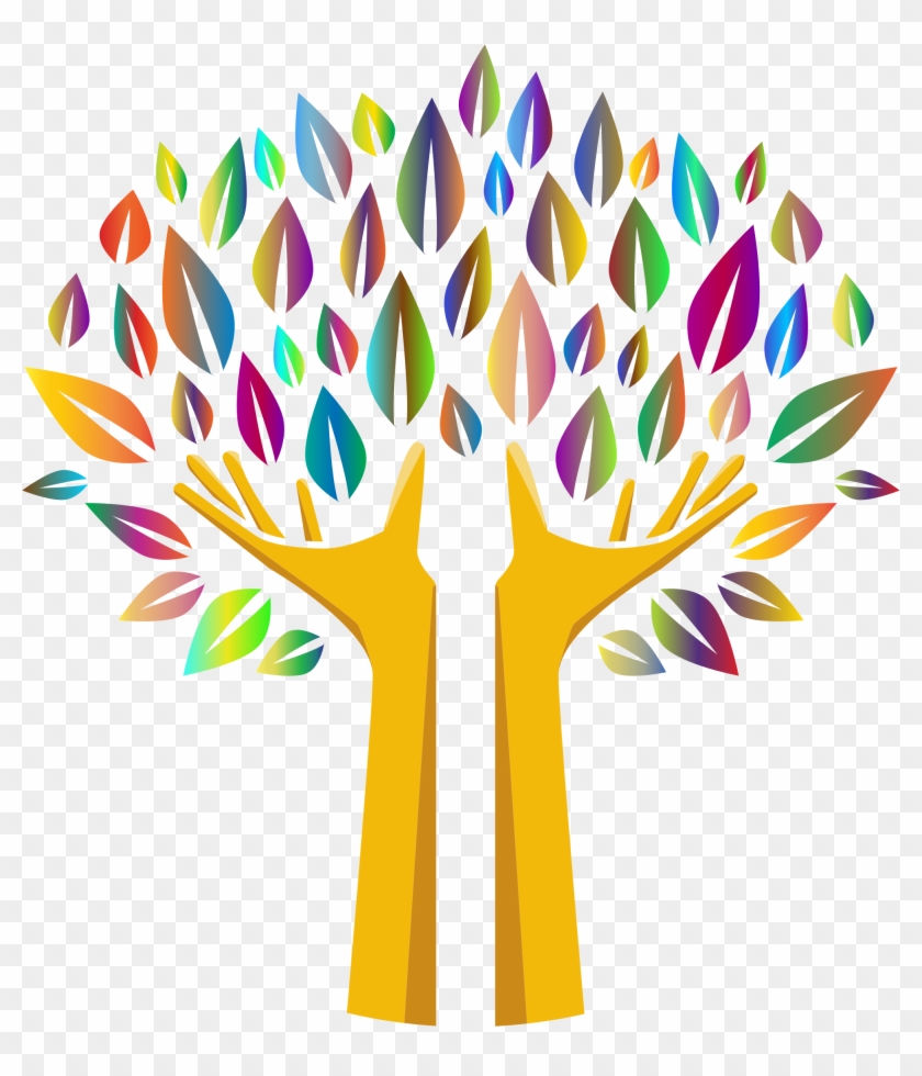 Prismatic Hands Tree 2 No Background Icons Png - Hands Clipart Transparent Background #517136