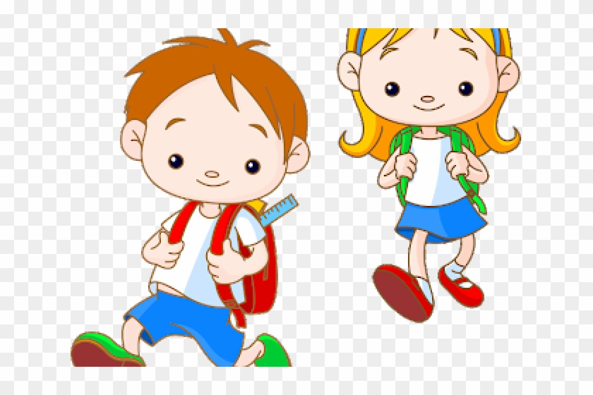 School Children Cartoon - School Kids Vector #517137