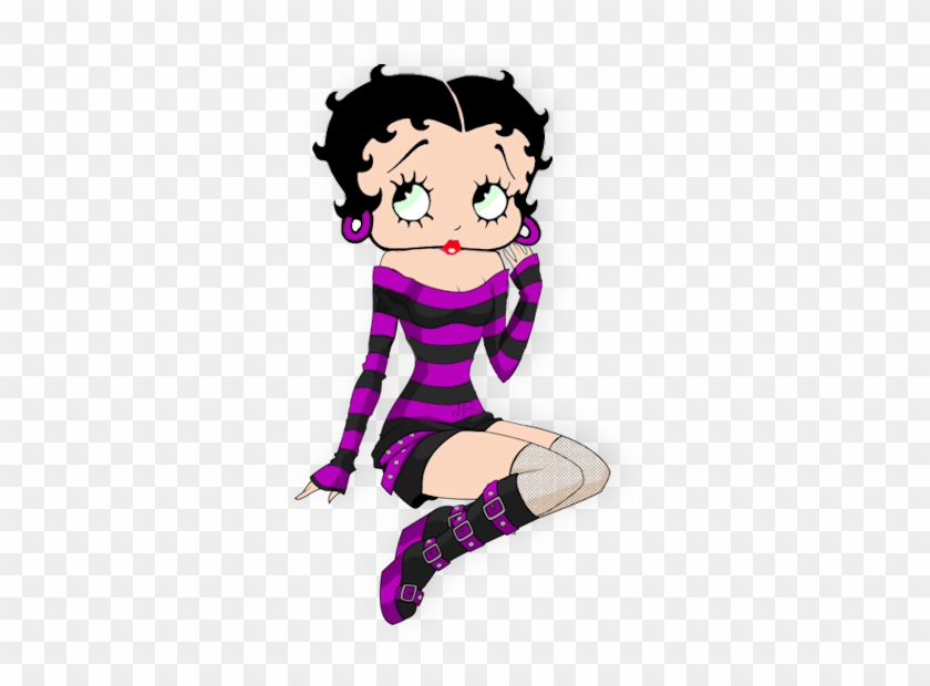 Betty Boop Striped Purple Outfit - Cartoon Characters Betty Boop #517480
