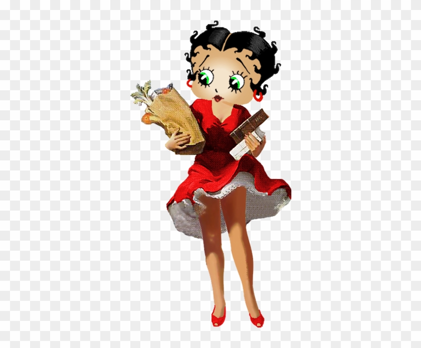 Betty Boop Shopping In Red Dress - Betty Boop Shopping #517626