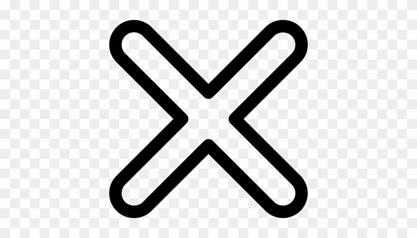Cross Mark Outline Vector - Math Symbols Clip Art #517697