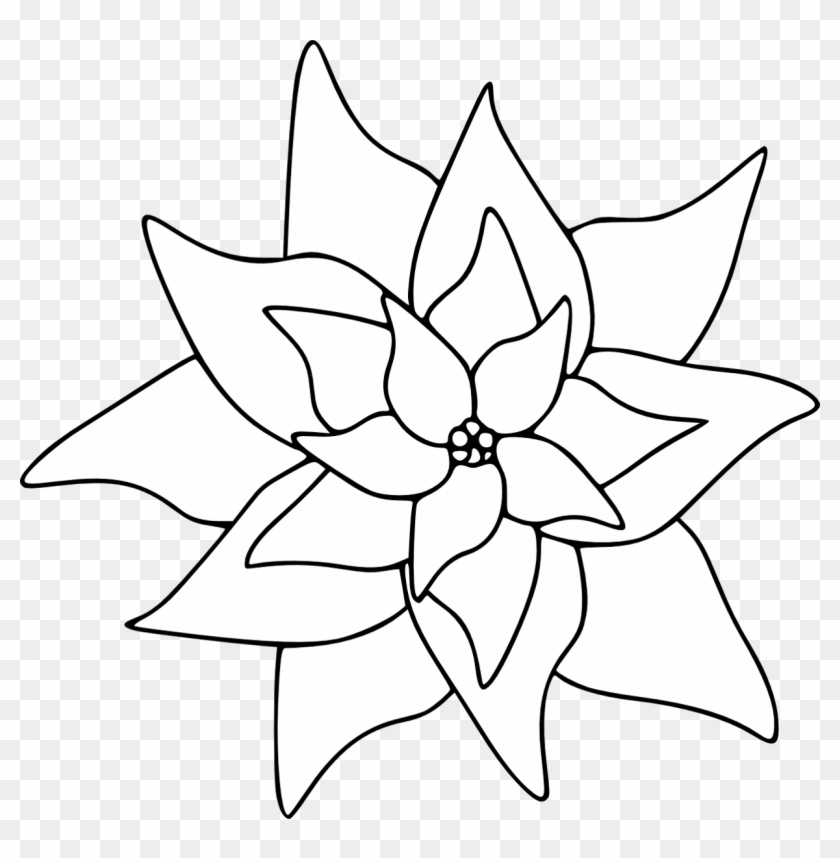 The Poinsettia Image In This Free Digital Stamp Is - Poinsettia Clip Art Free #517775